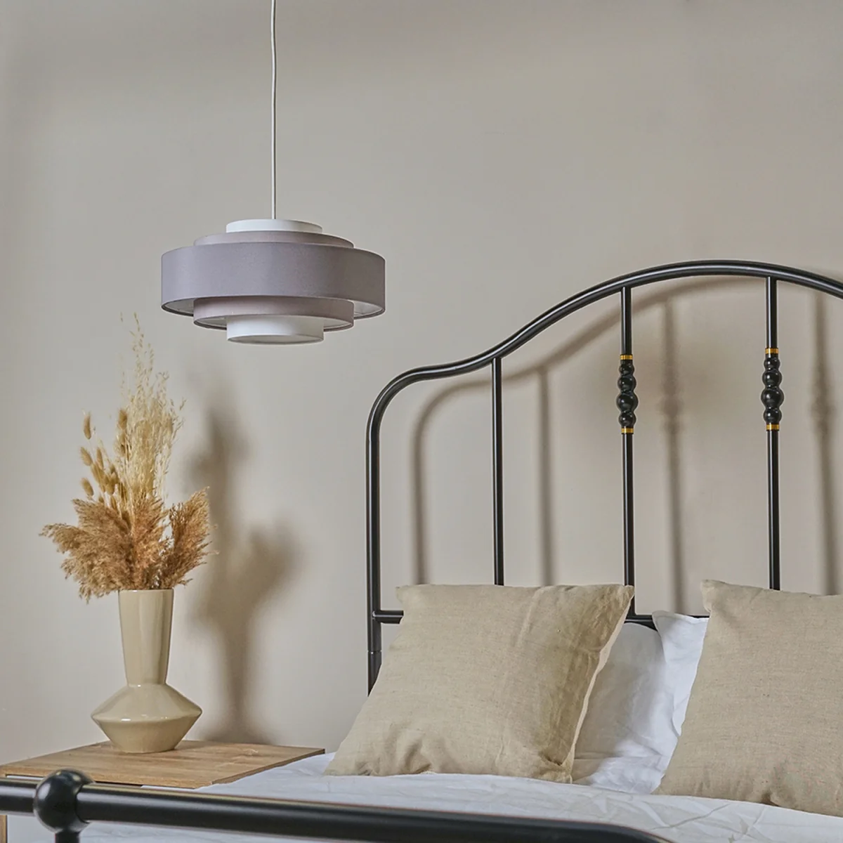 Modern 3 Tone Grey 5 Tier Cylinder Ceiling Pendant Light Shade - Grey / Yes – image 11