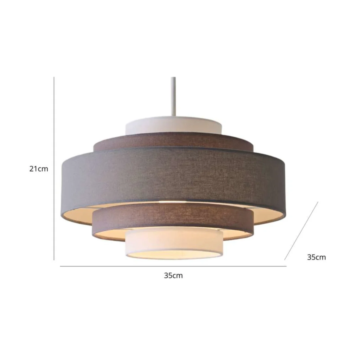 Modern 3 Tone Grey 5 Tier Cylinder Ceiling Pendant Light Shade - Grey / Yes – image 12