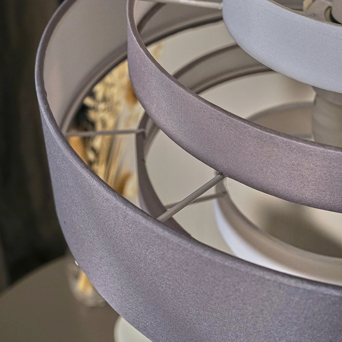 Modern 3 Tone Grey 5 Tier Cylinder Ceiling Pendant Light Shade - Grey / Yes – image 8