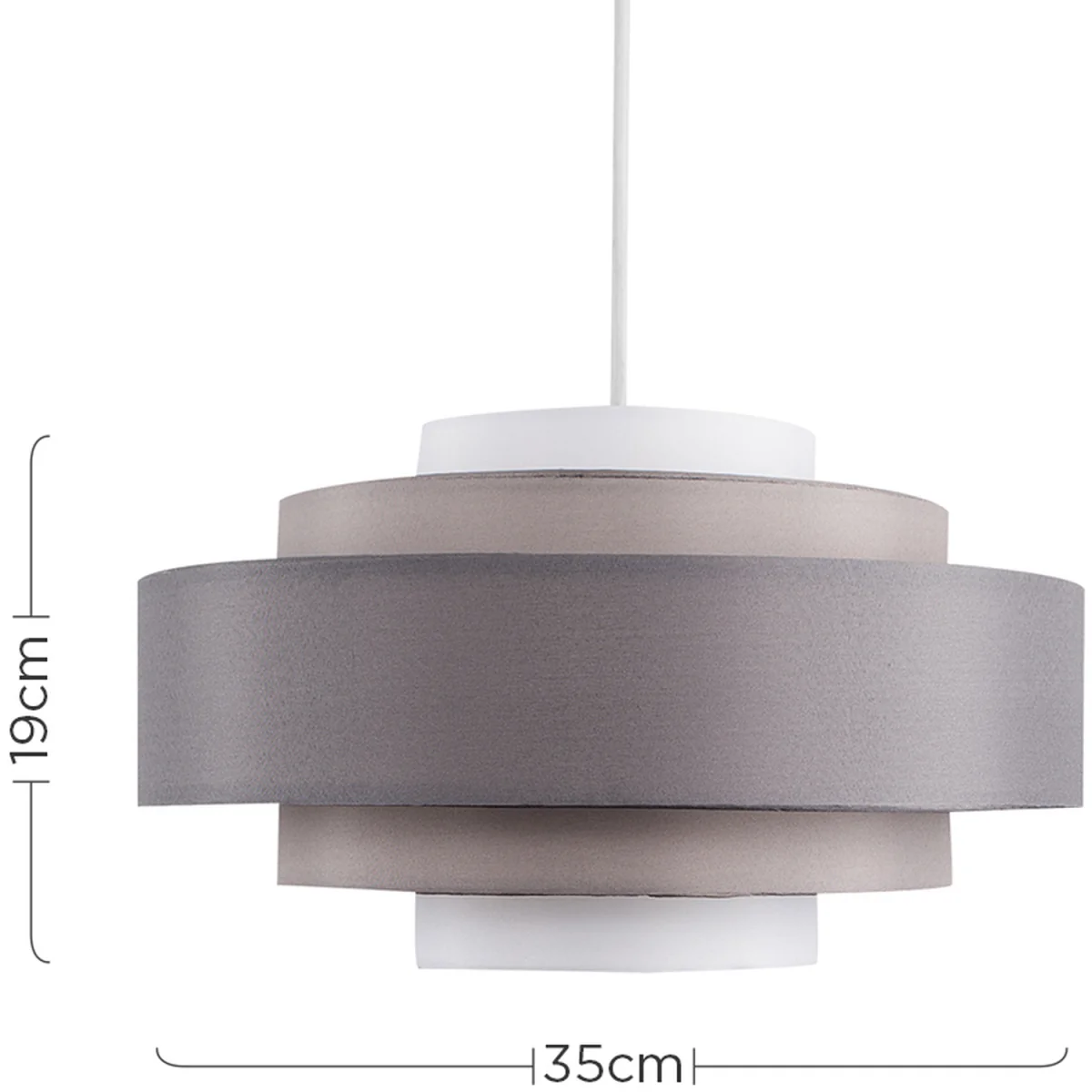 Modern 3 Tone Grey 5 Tier Cylinder Ceiling Pendant Light Shade - Grey / Yes – image 10