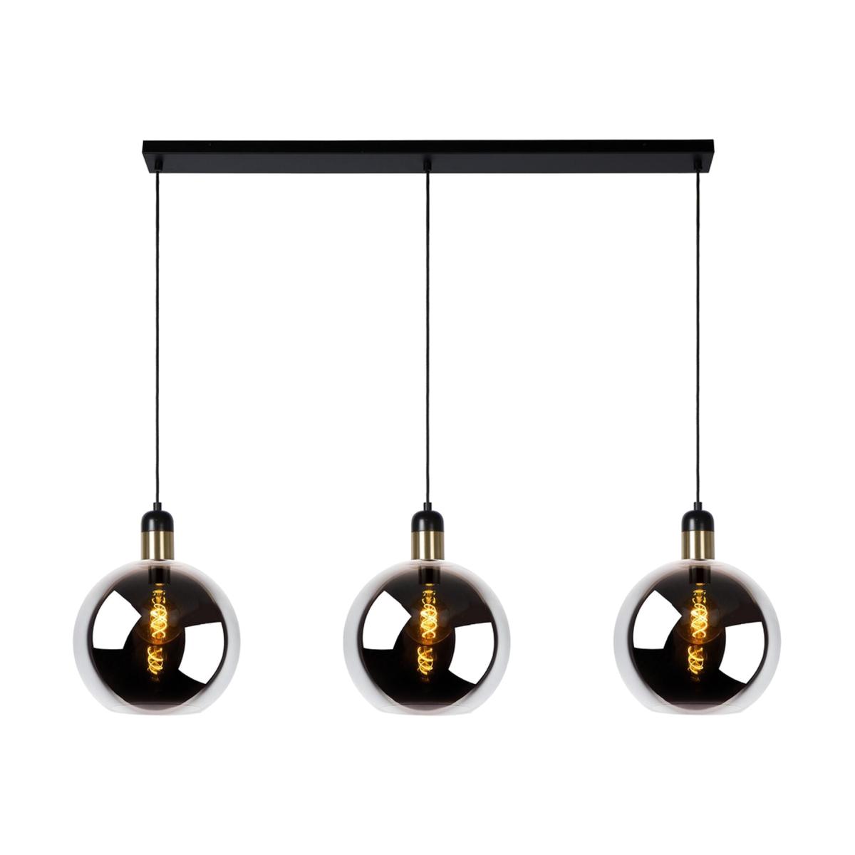 Julius Modern Bar Pendant Light Smoke Grey - Black