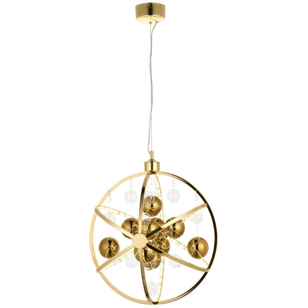 Muni Single Pendant Ceiling Lamp, Gold Effect Plate With, Gold Glass - Gold Effect – image 3