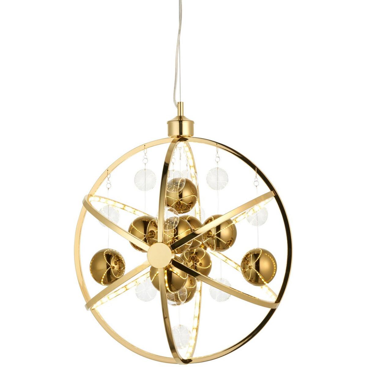 Muni Single Pendant Ceiling Lamp, Gold Effect Plate With, Gold Glass - Gold Effect – image 4