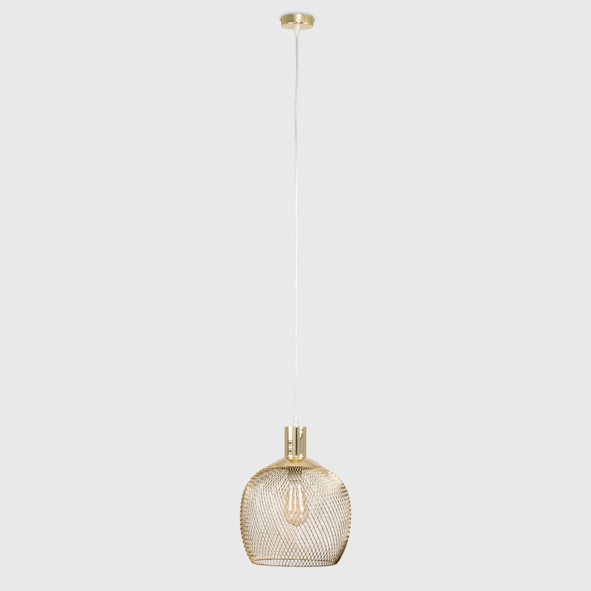 Retro Style Gold Metal Mesh Basket Style Ceiling Pendant Light Fitting - Gold – image 2