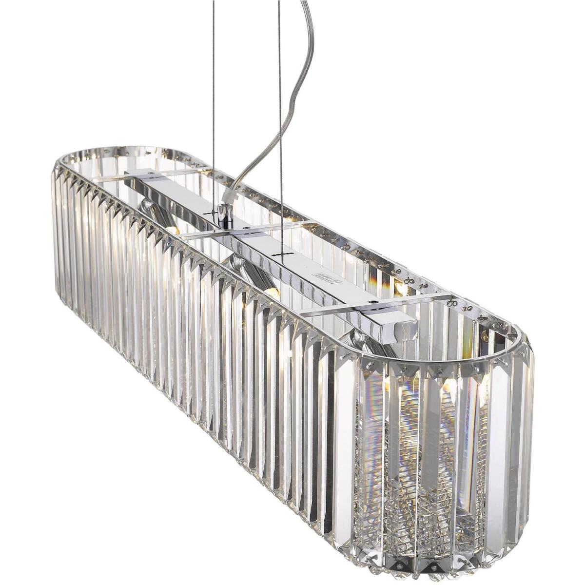 Spring 6 Light Small Ceiling Pendant Chrome, Clear with Crystals, G9 - Chrome – image 2