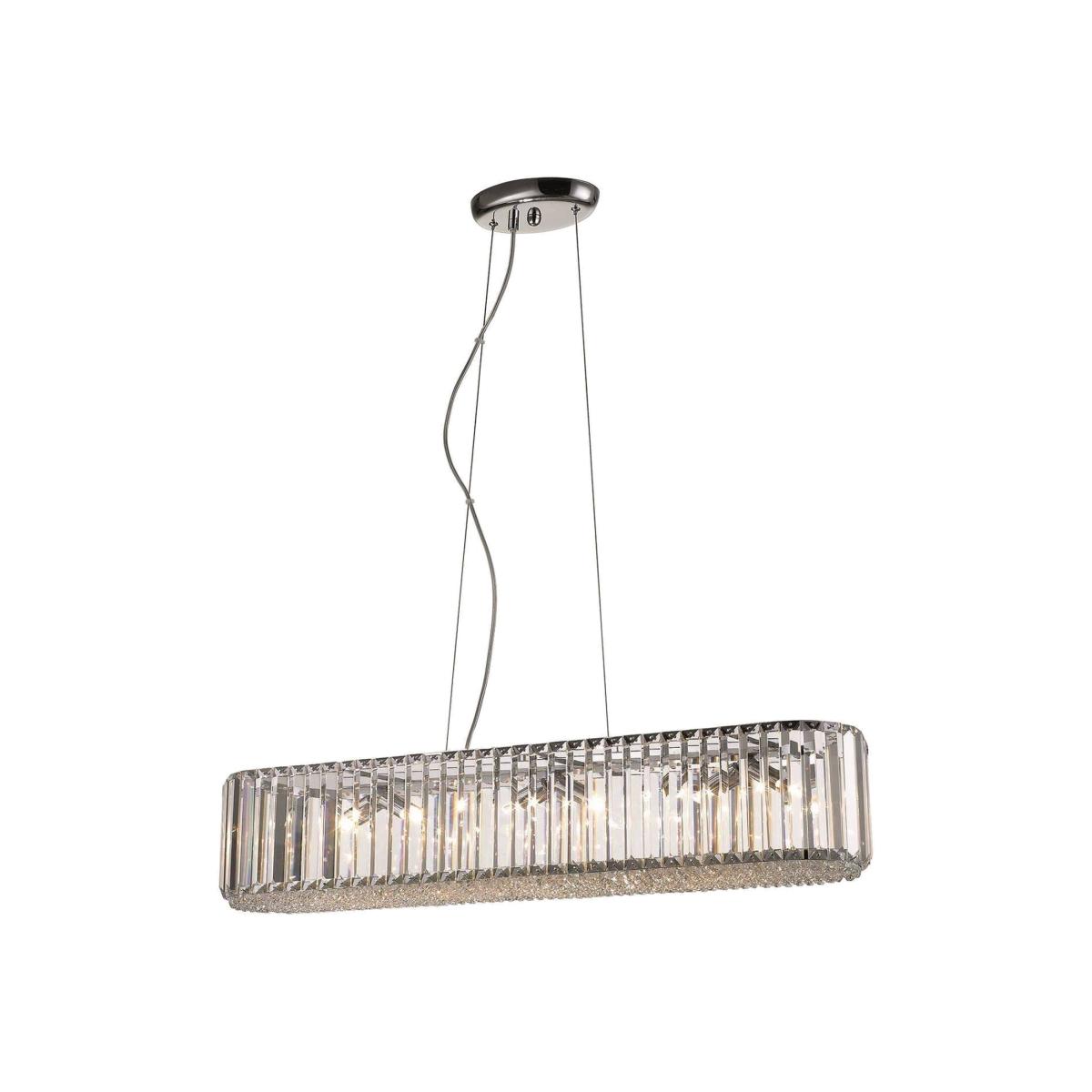 Spring 6 Light Small Ceiling Pendant Chrome, Clear with Crystals, G9 - Chrome – image 1