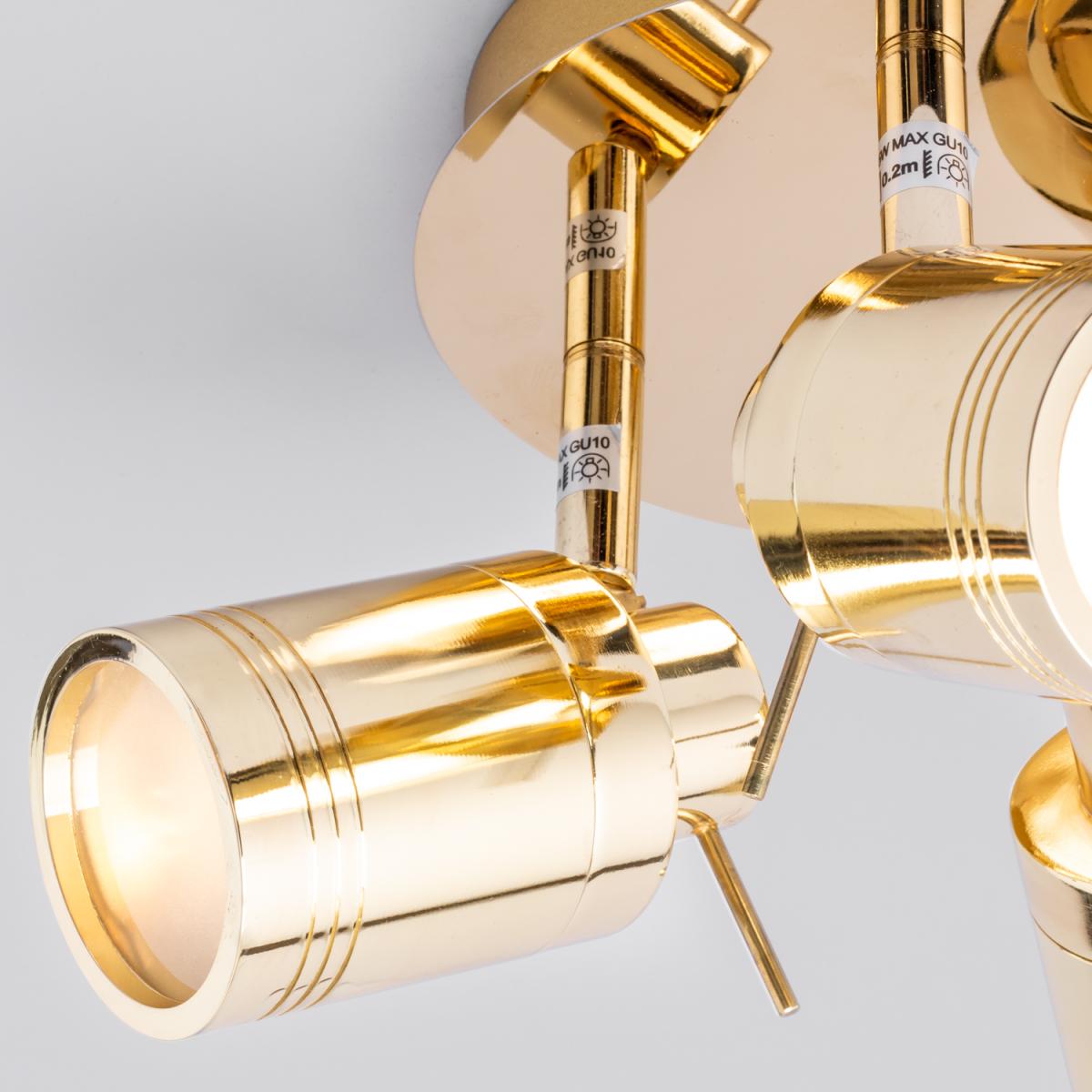 Hugo 3 Light Bathroom Ceiling Spotlight Plate - Brass – image 4