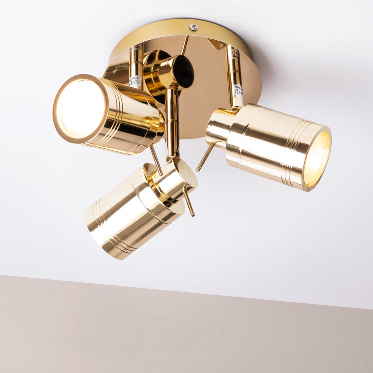 Hugo 3 Light Bathroom Ceiling Spotlight Plate - Brass – image 5