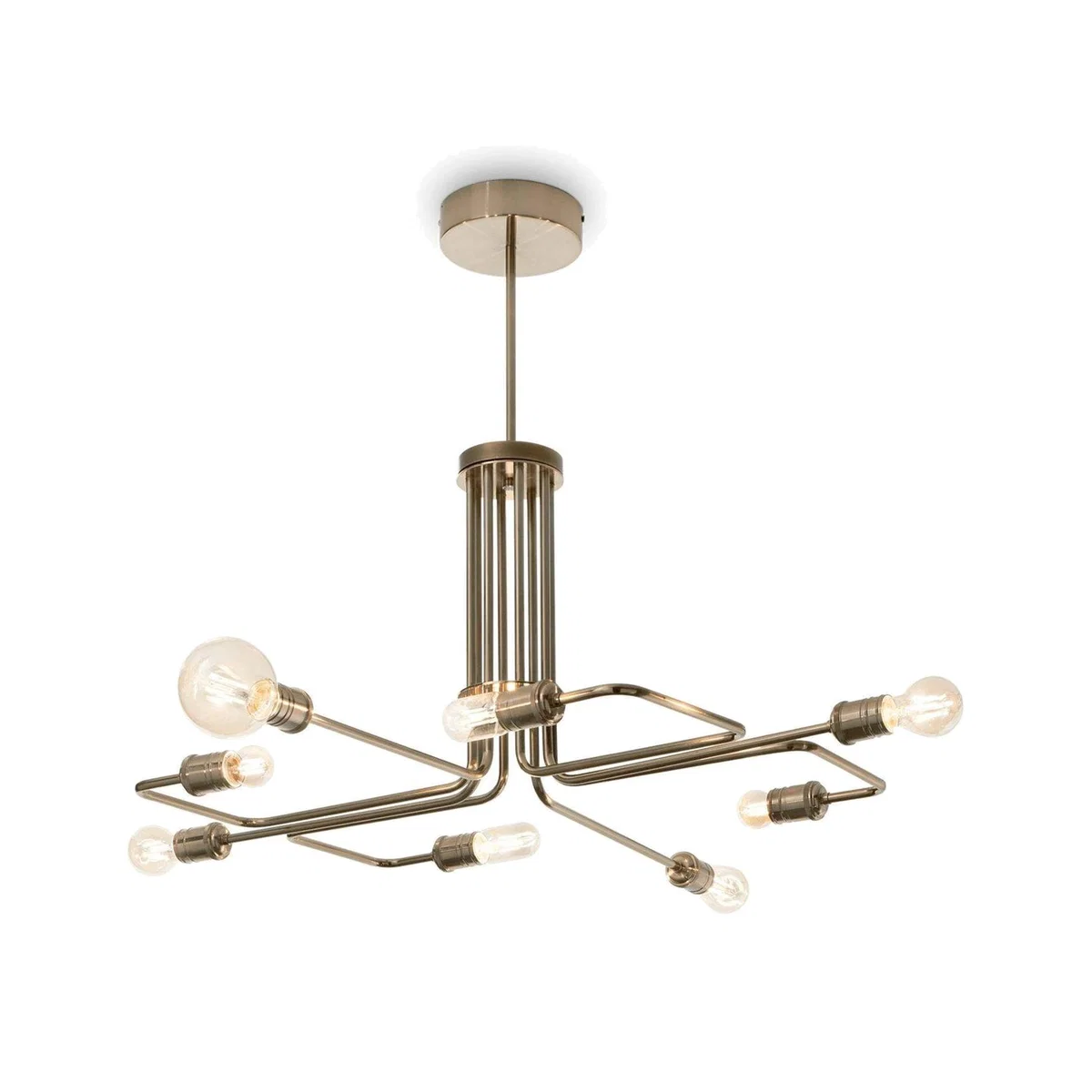 Triumph 8 Light Multi Arm Ceiling Pendant Light - Antique Brass