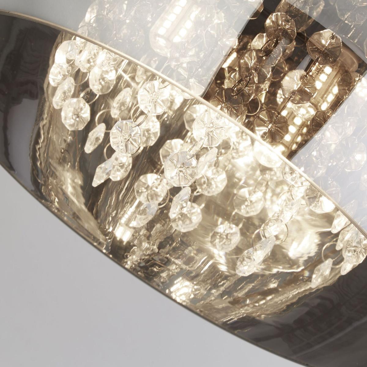 3 Light Smoke Flush Ceiling Fitting - Chrome – image 2