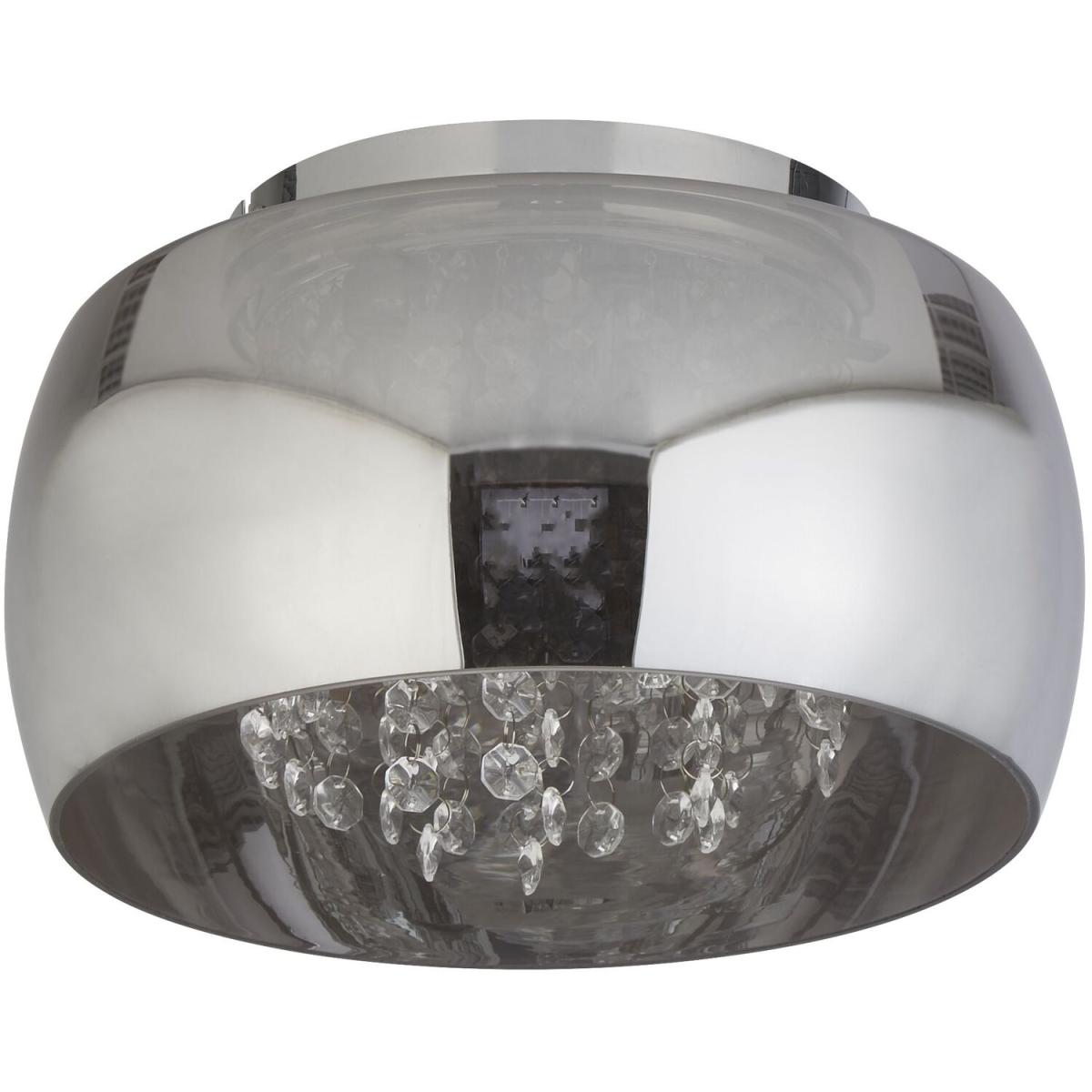 3 Light Smoke Flush Ceiling Fitting - Chrome – image 3