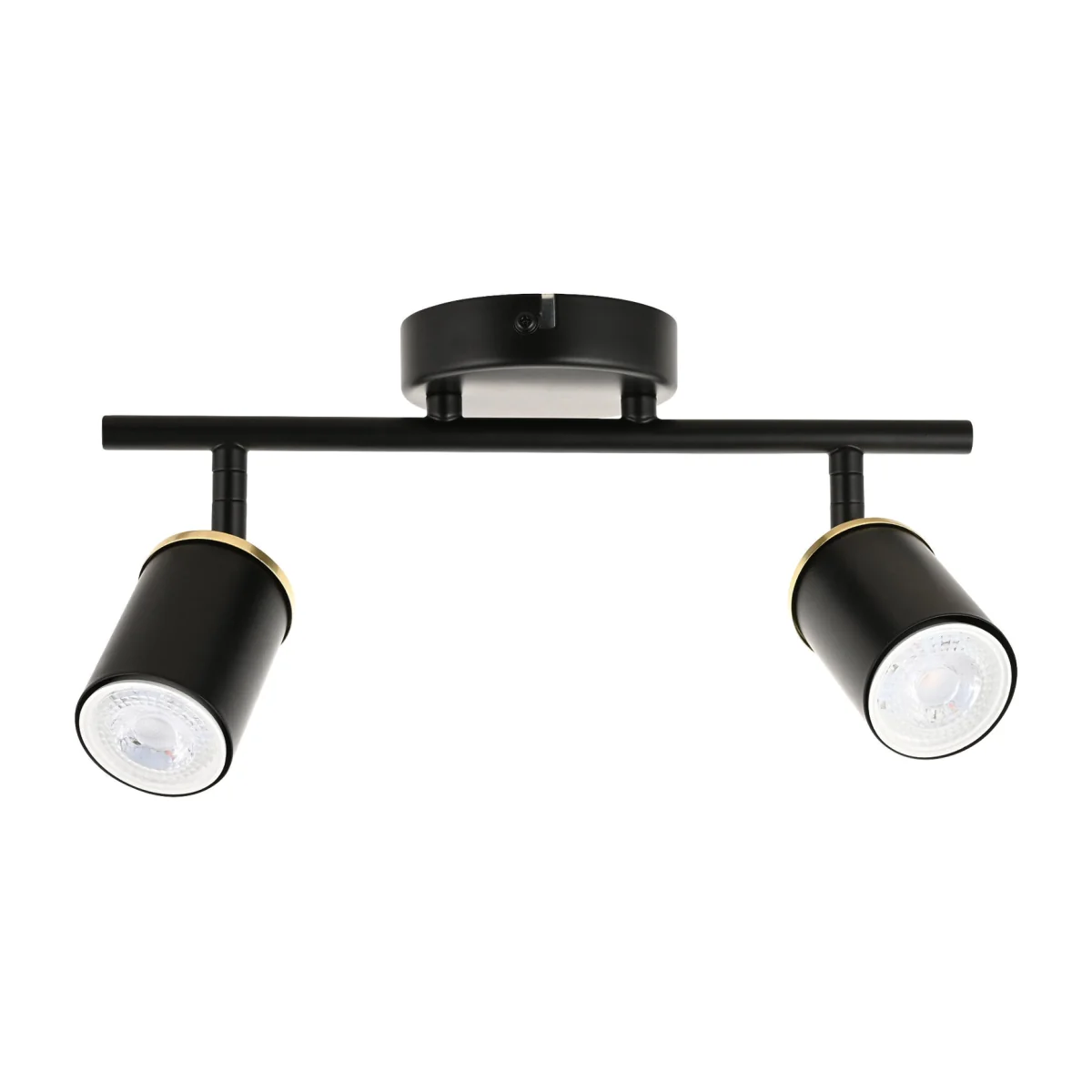 Larbert 2lt Ceiling Spotlight - Matt Black With Brushed Gold Detail – image 1