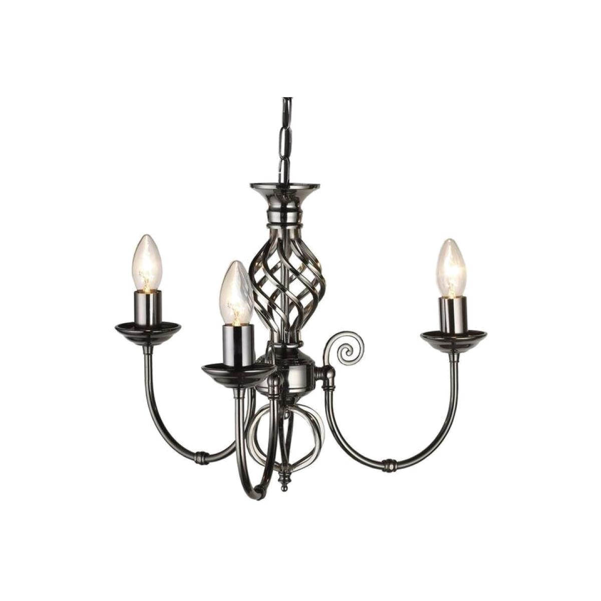 3 Way Ceiling Light with Classic Knot Twist Finished in Gunmetal - Gunmetal