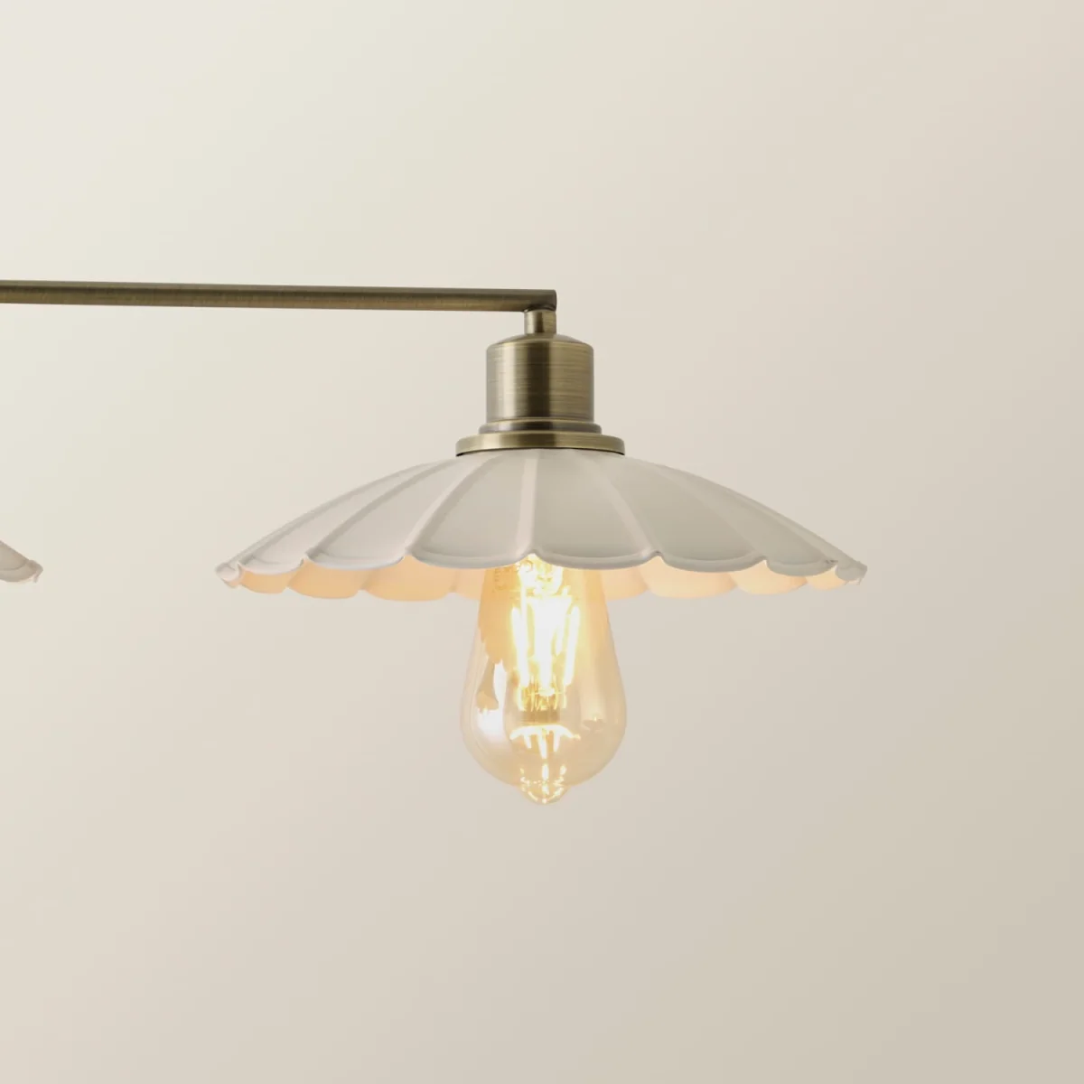 Holborn Cream Scallop 3 Drop Diner Bar Ceiling Light / Yes - Cream / No – image 6