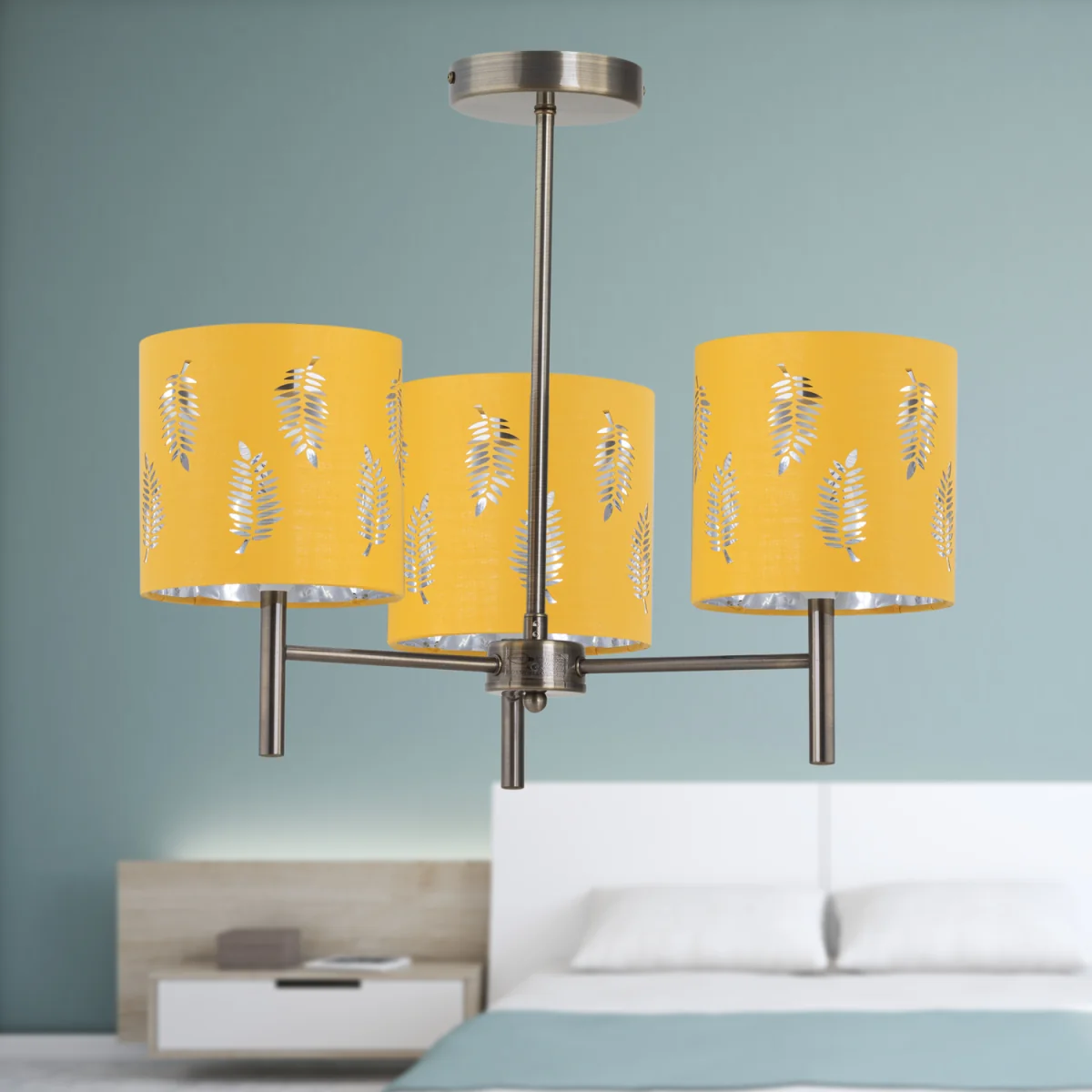 Brea Antique Brass 3 Arm Semi Flush Fitting Only - Antique Brass – image 3