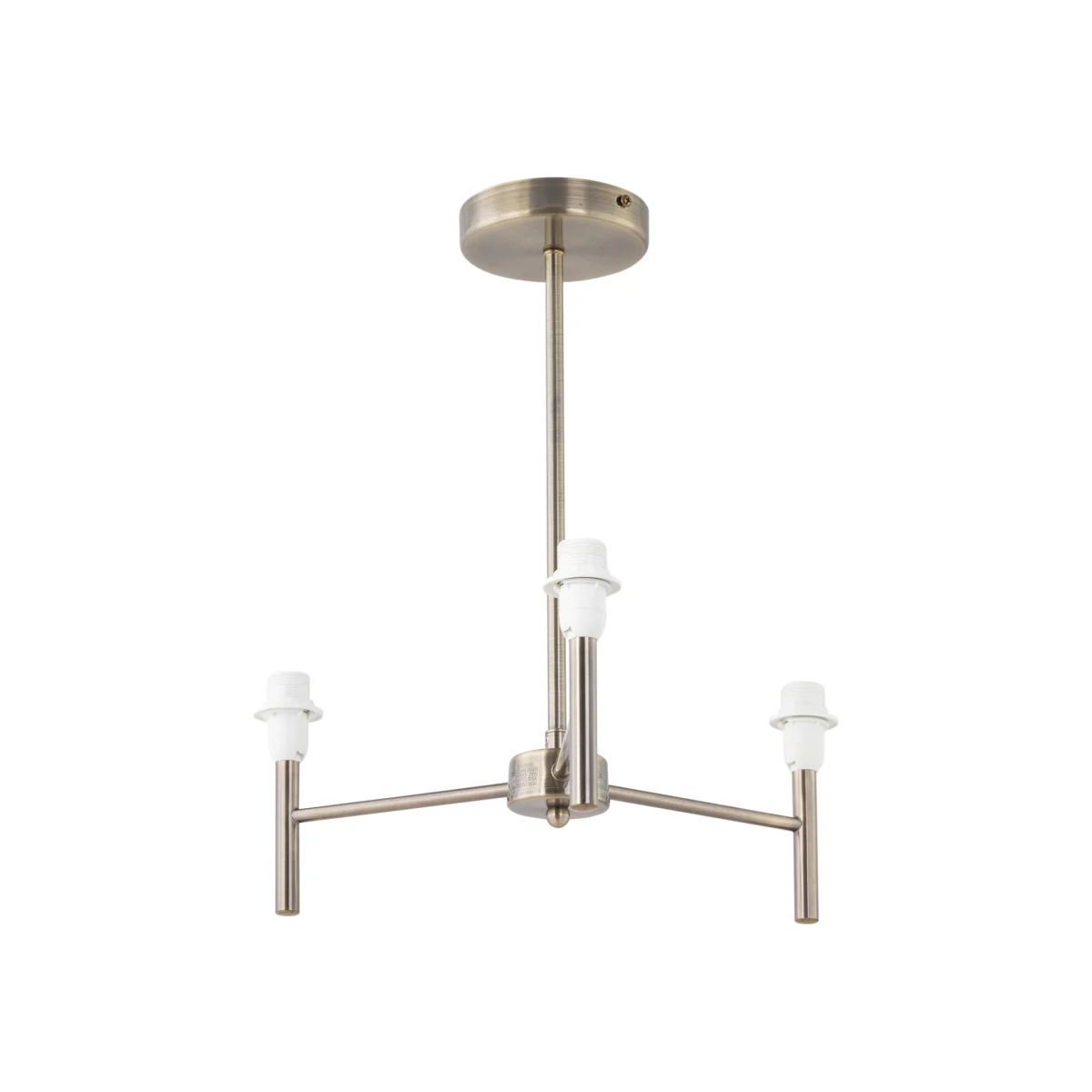 Brea Antique Brass 3 Arm Semi Flush Fitting Only - Antique Brass – image 1
