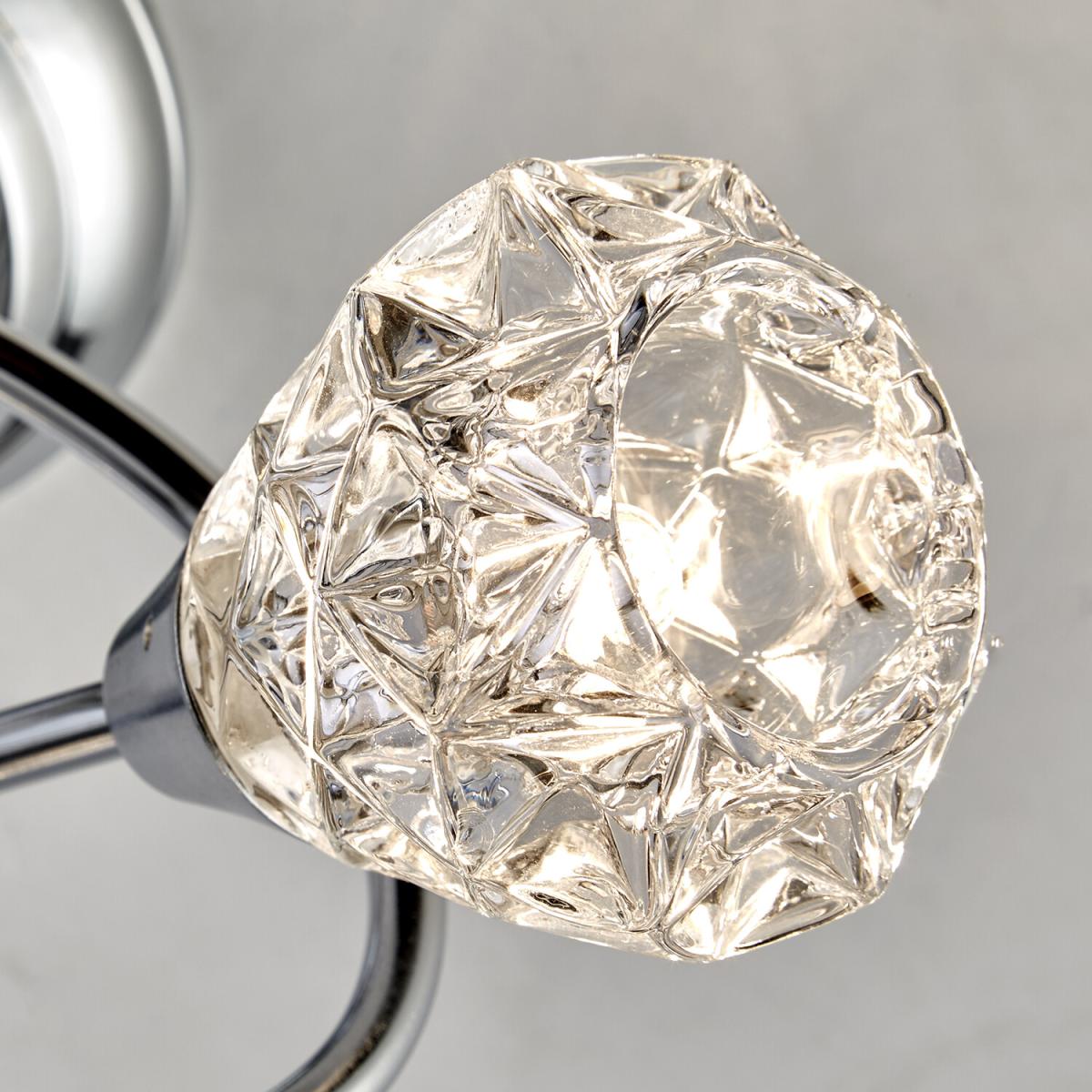 3 Light Chrome Ceiling With Clear Glass Shade – image 4