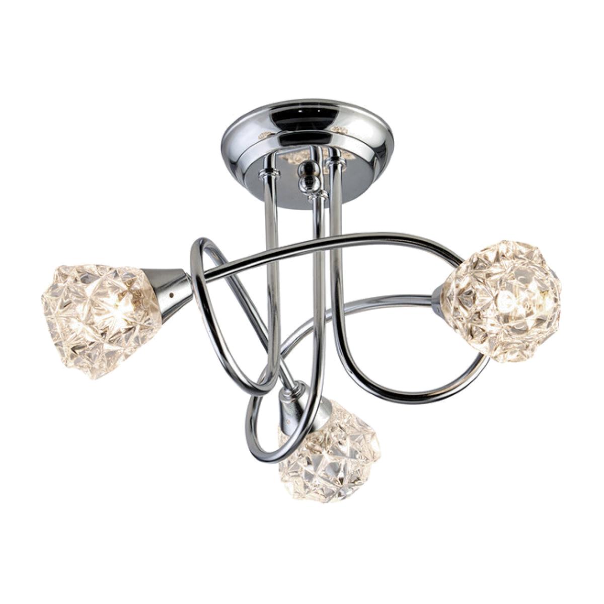 3 Light Chrome Ceiling With Clear Glass Shade – image 1