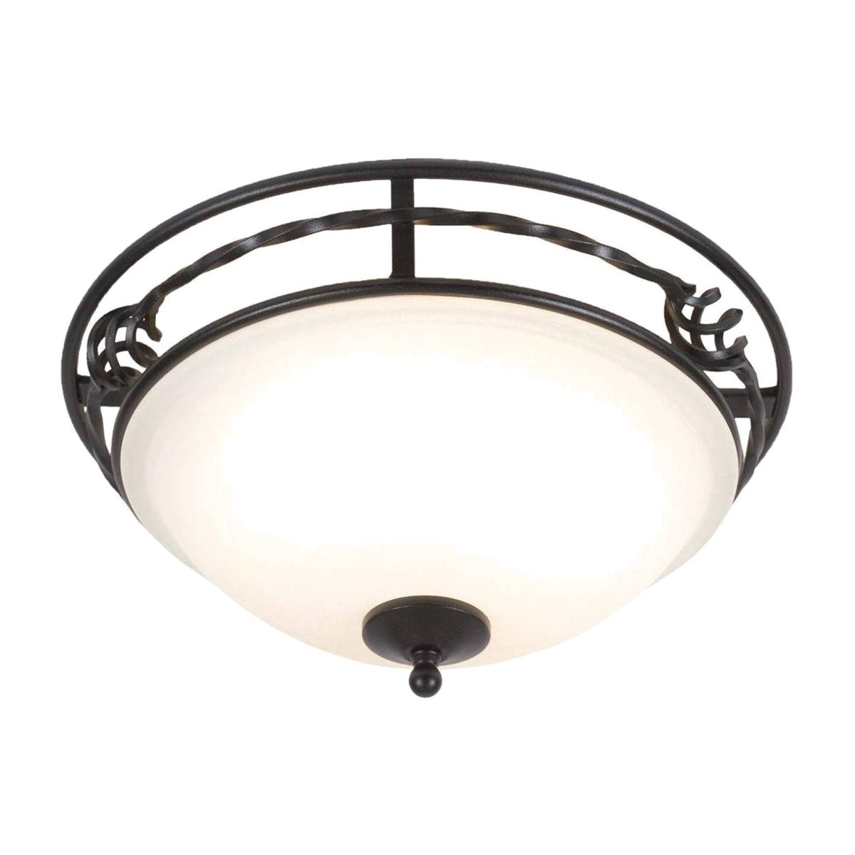 Pembroke 2 Light Flush Ceiling Light Black, E27 - Black