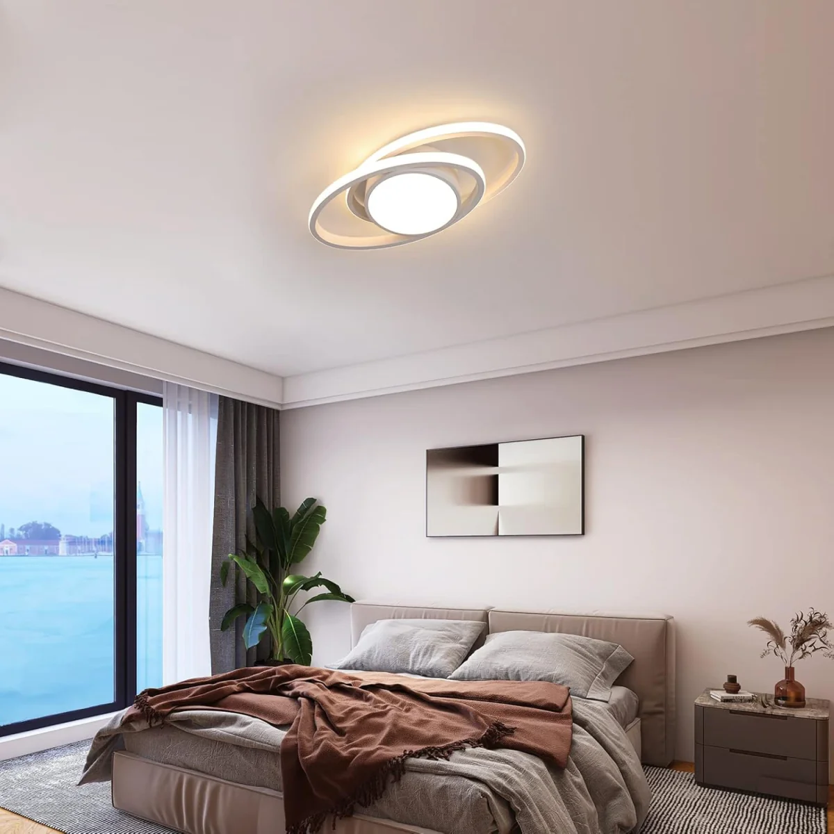Ceiling Light White Oval Dimmable - White – image 2