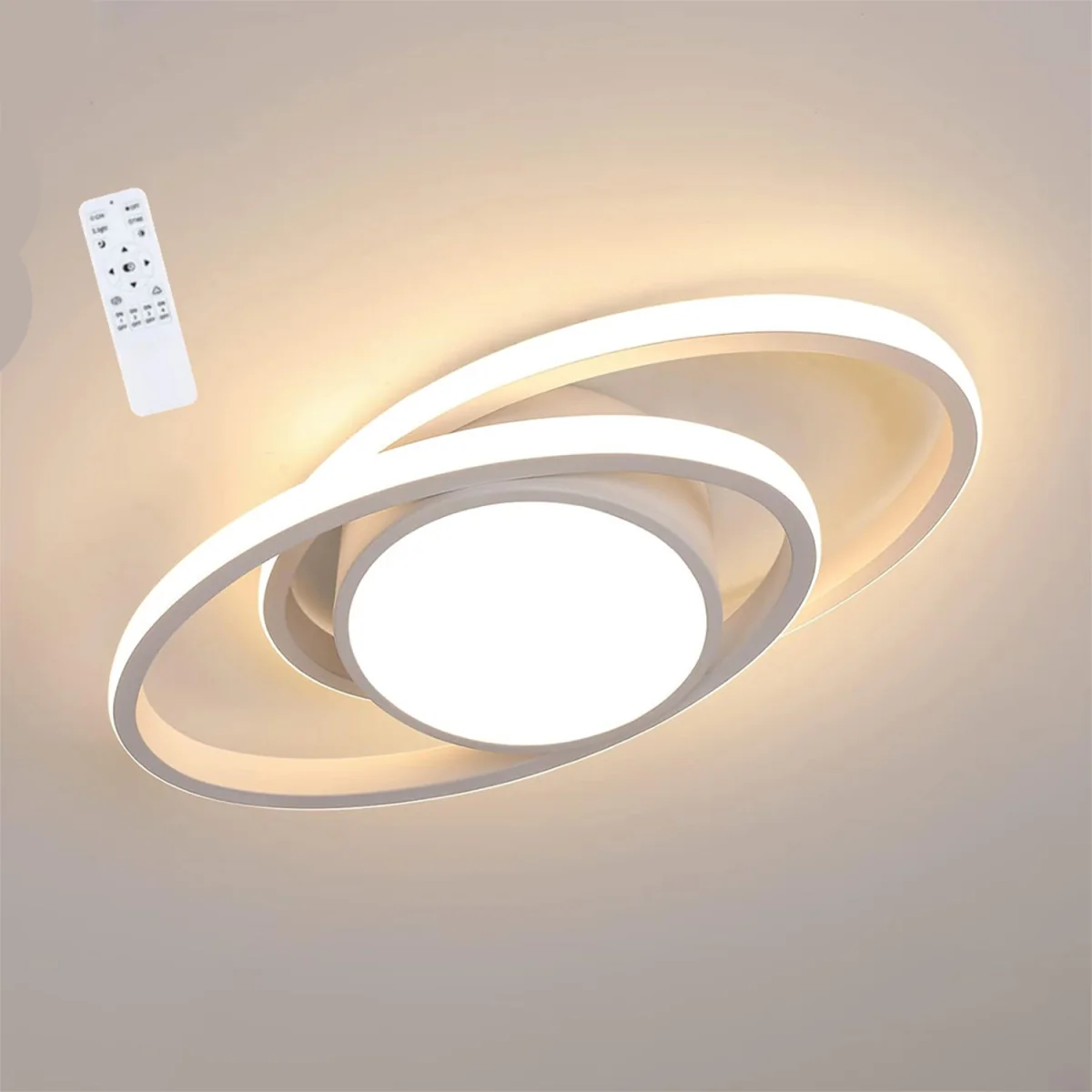 Ceiling Light White Oval Dimmable - White – image 1