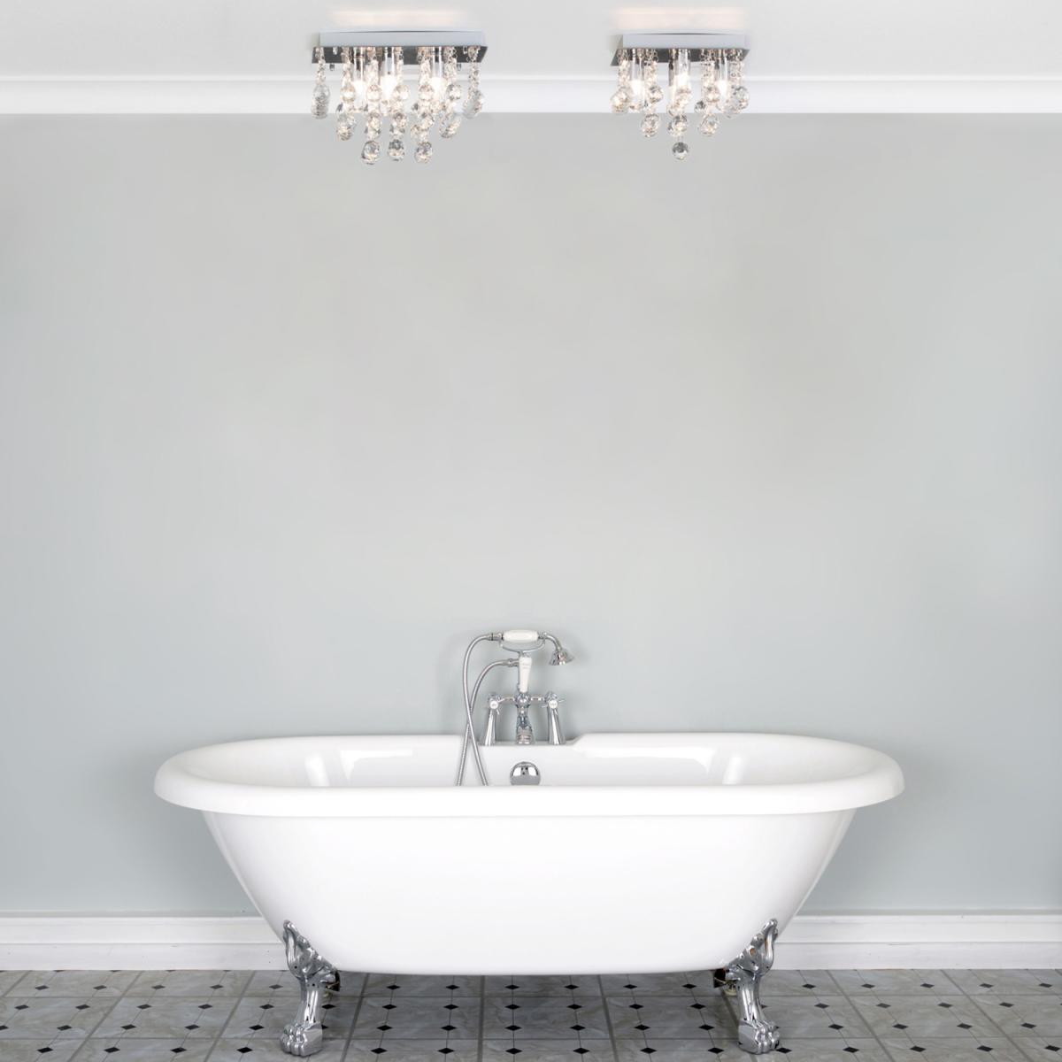 Orlando 4 Light Bathroom Square Flush Ceiling Light - Chrome – image 4