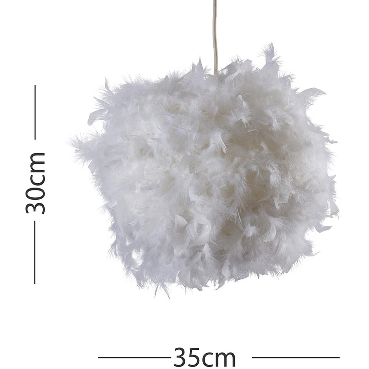 Modern White Fluffy Feather Ball Pendant Ceiling Light Shade - White – image 5