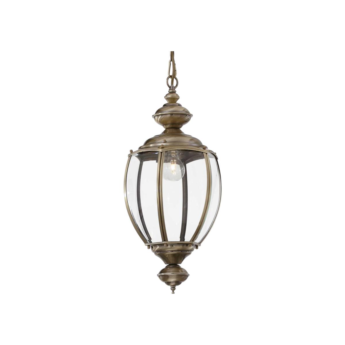 Norma 1 Light Ceiling Lantern Pendant - Antique Brass