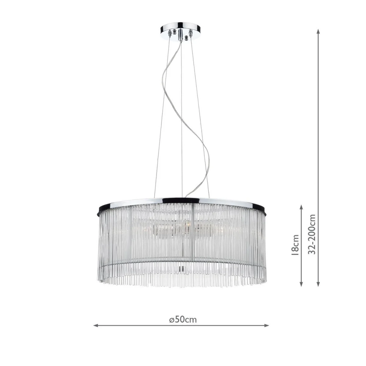 Japan 3 Light Pendant Polished Chrome – image 2