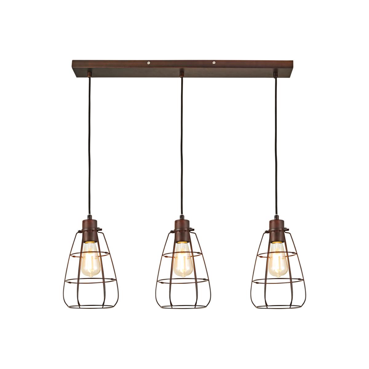 Drax 3 Light Ceiling Pendant - Bronze – image 1