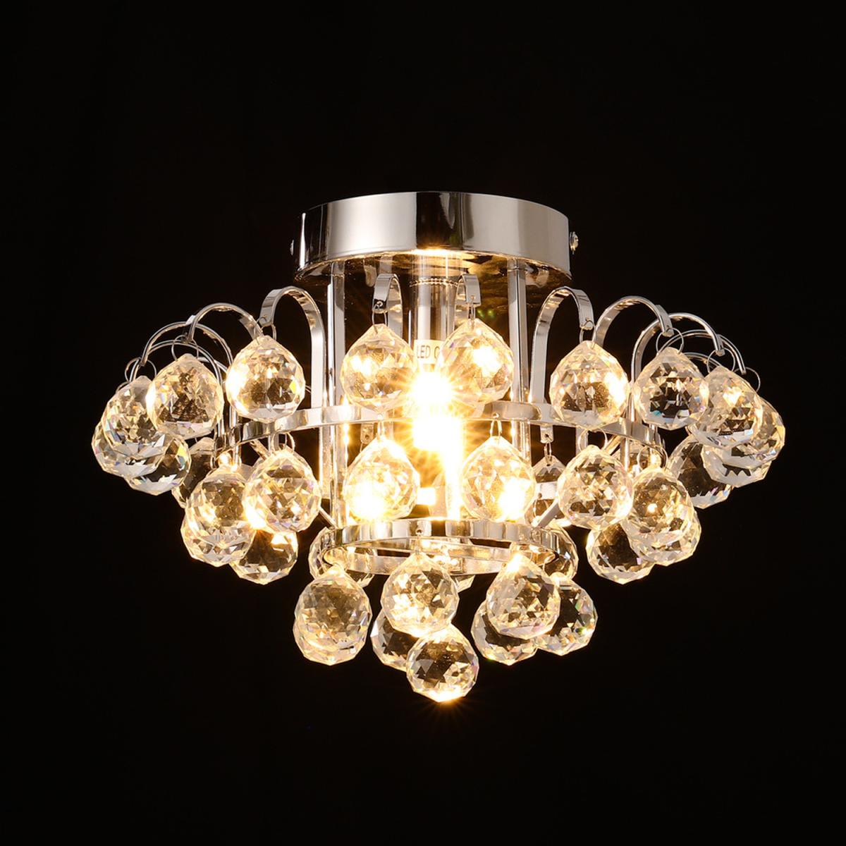 Tiered Crustal Semi Flush Mount Ceiling Light - White – image 4