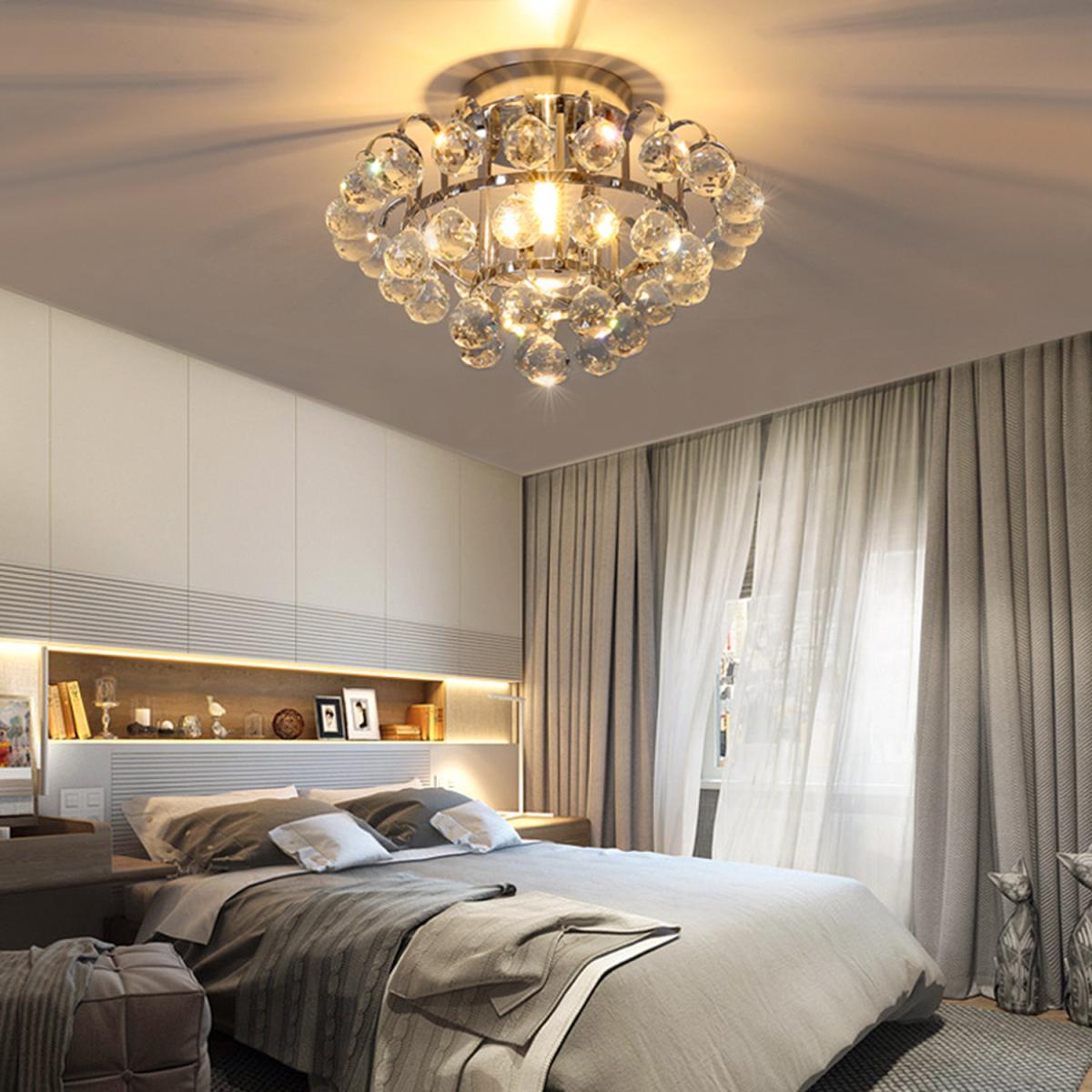 Tiered Crustal Semi Flush Mount Ceiling Light - White – image 5