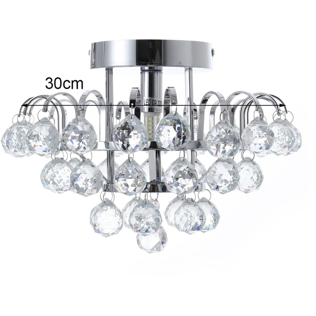 Tiered Crustal Semi Flush Mount Ceiling Light - White – image 7