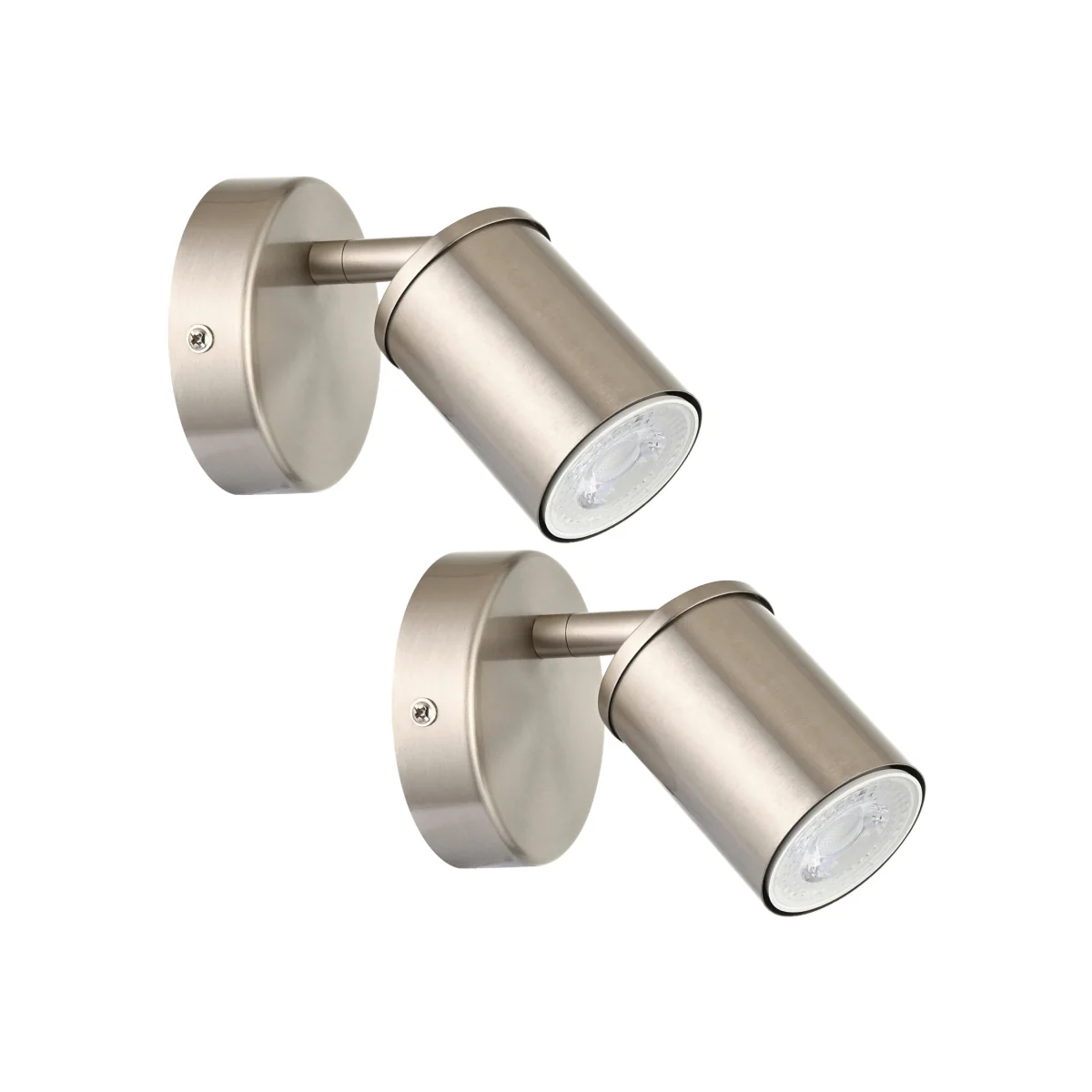 First Choice Lighting Set Of 2 Larbert Spotlights - Brushed Nickel Plate – image 1