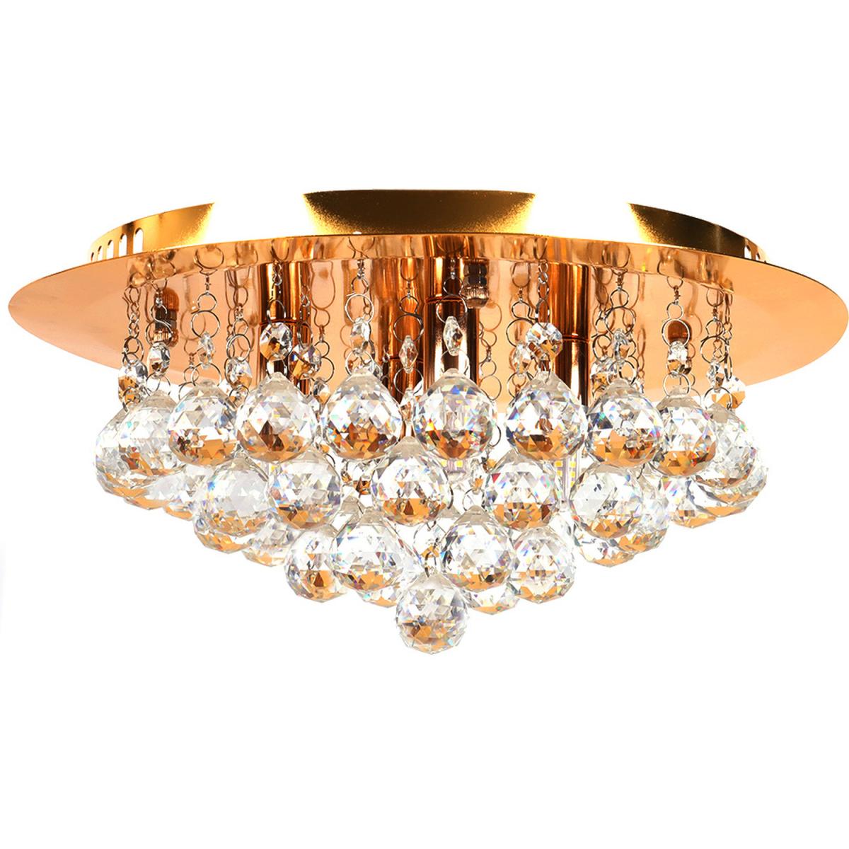 Circular Crystal Semi Flush Light - Gold – image 2