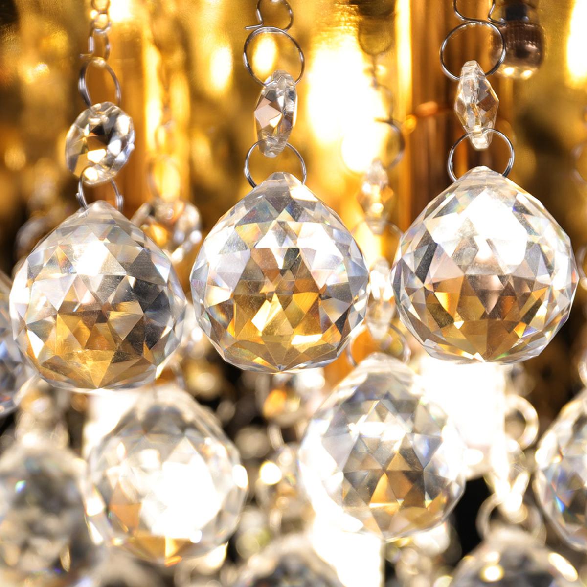 Circular Crystal Semi Flush Light - Gold – image 3