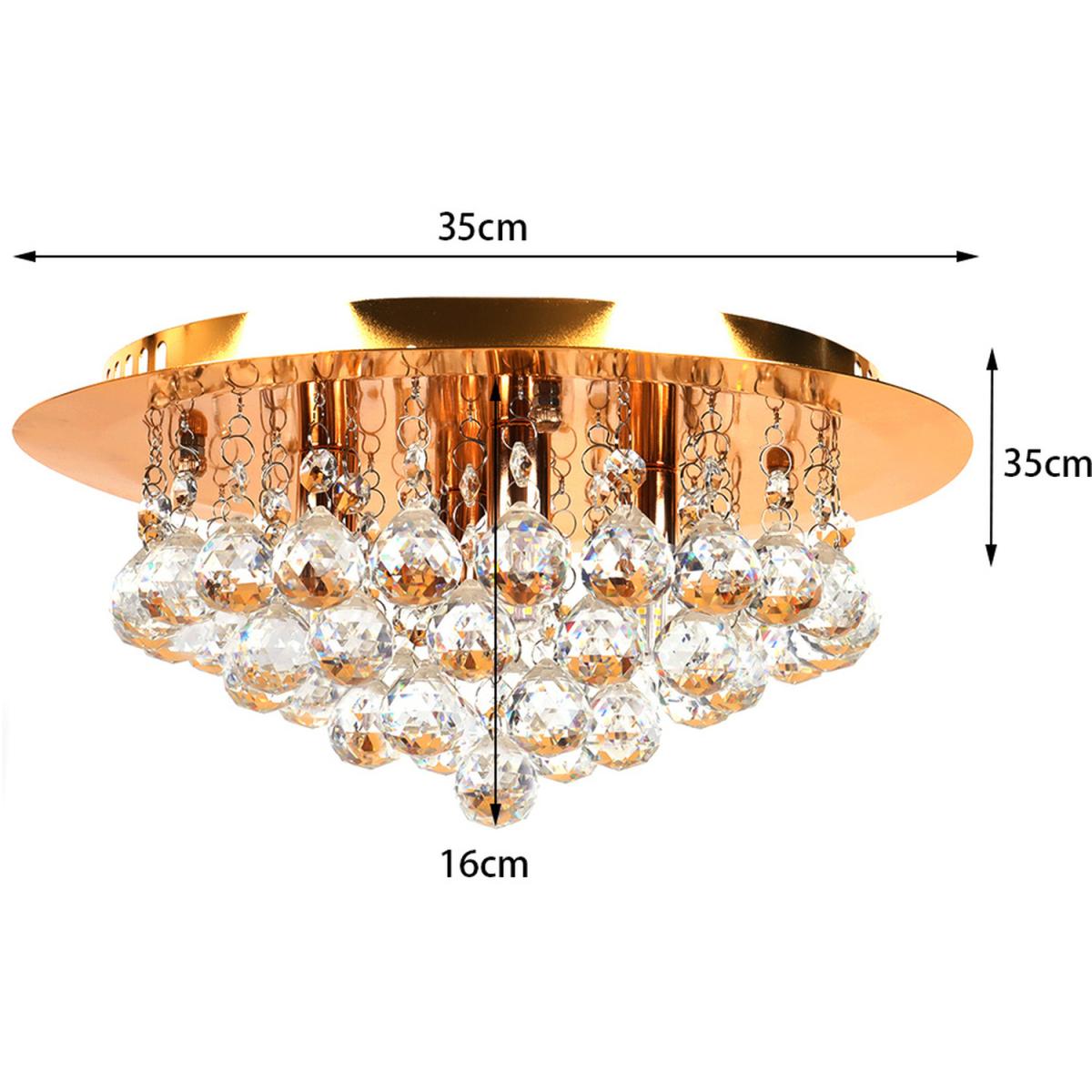 Circular Crystal Semi Flush Light - Gold – image 4