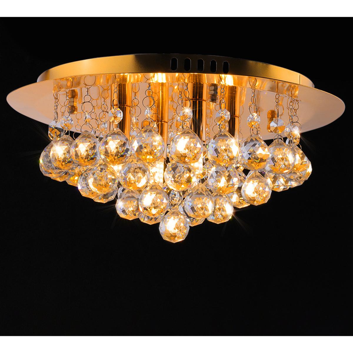 Circular Crystal Semi Flush Light - Gold – image 7