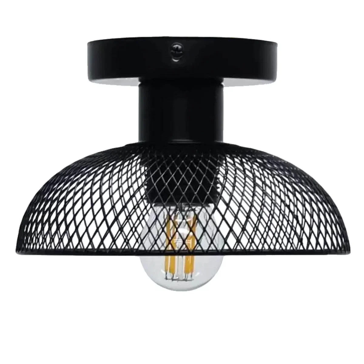Set Of 2 Cassidy Small Black Mesh Ceiling Flush Lights - Black – image 2