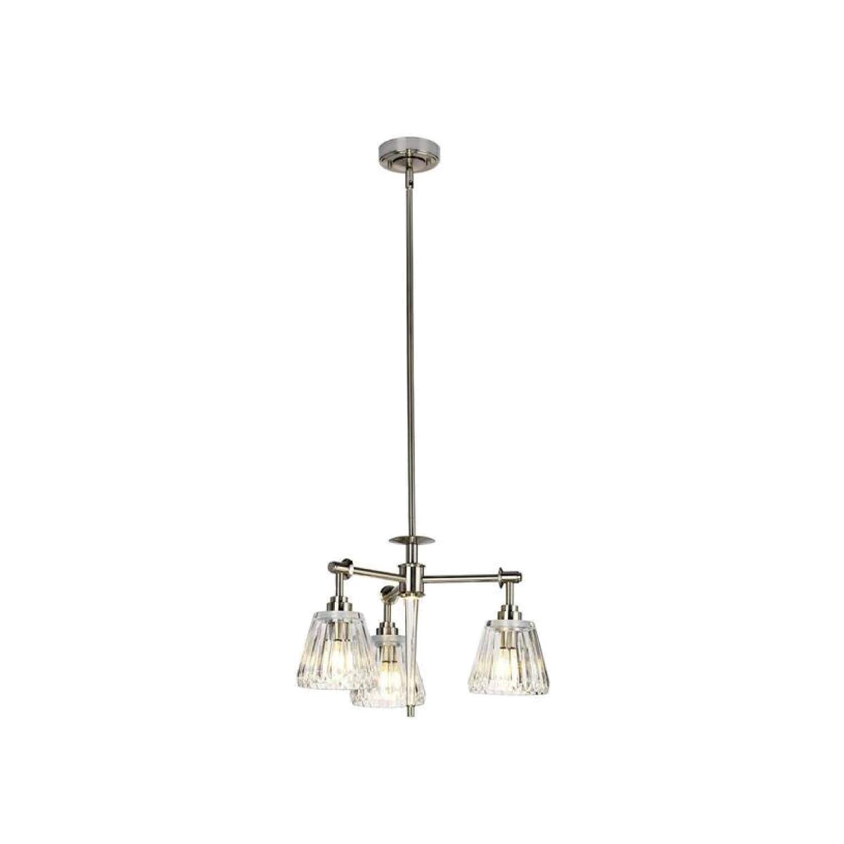 Agatha 3 Light Multi Arm Ceiling Pendant Light Brushed Nickel IP44, G9 - Brushed Nickel