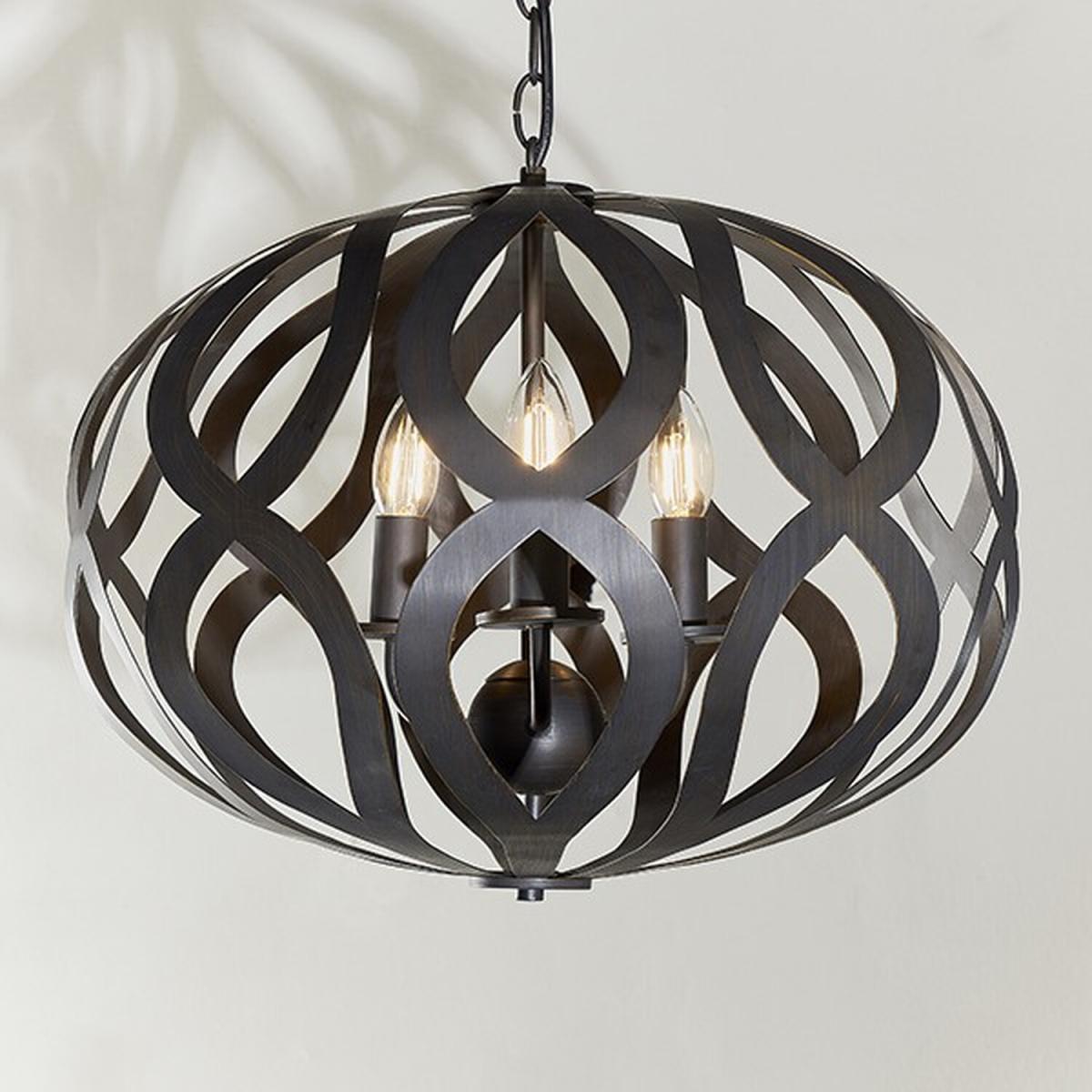Sirolo 3 Light Ceiling Pendant Antique Bronze Paint, E14 - Antique Bronze Paint – image 3