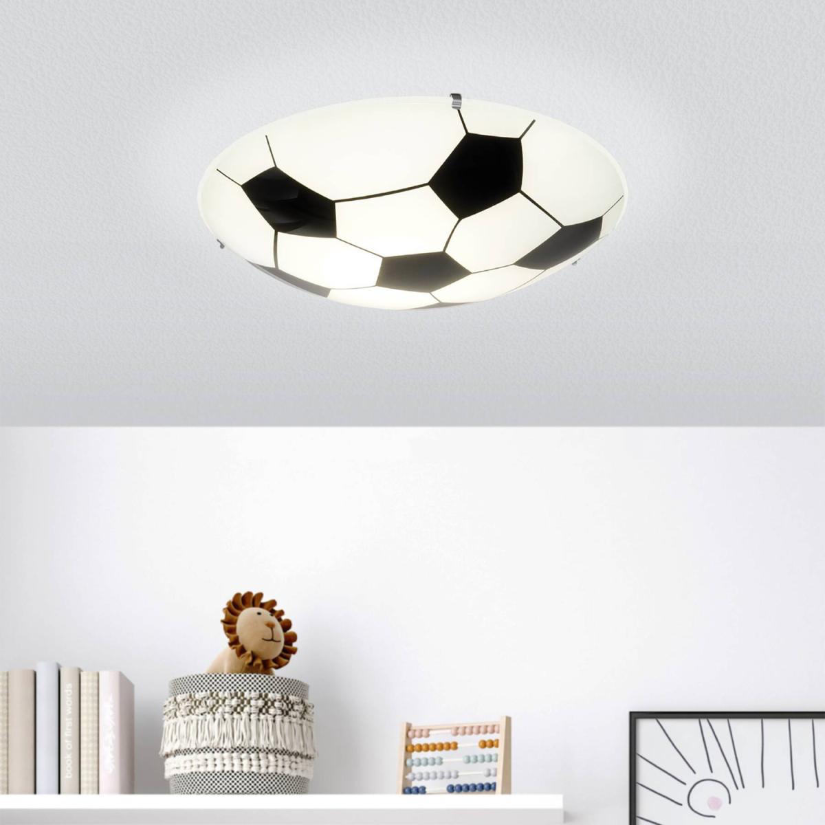 EGLO Junior 1 Football Inspired BlackWhite Flush Ceiling Light - White – image 4