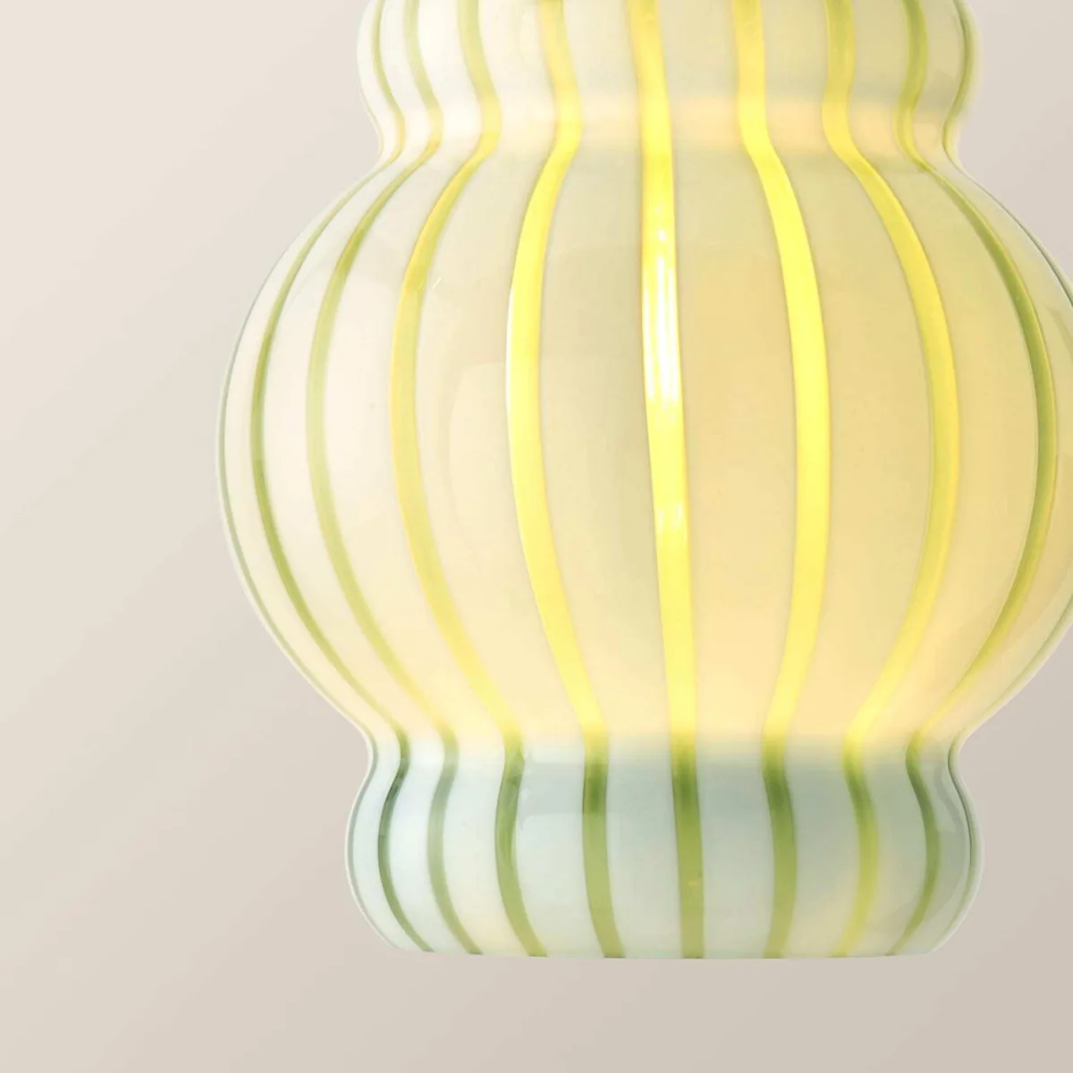 Taffy Stripe Glass Pendant Ceiling Light - Green / 0.94kg – image 6