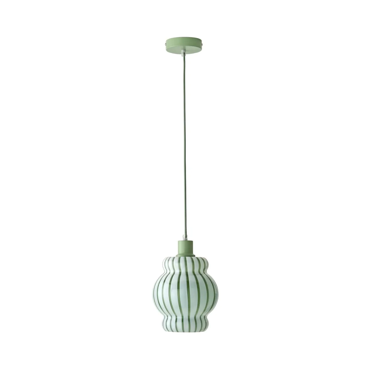 Taffy Stripe Glass Pendant Ceiling Light - Green / 0.94kg – image 7
