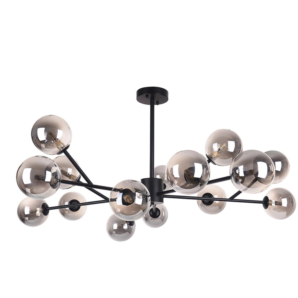 Sputnik 15-Light Glass Globe Chandelier - Black – image 3