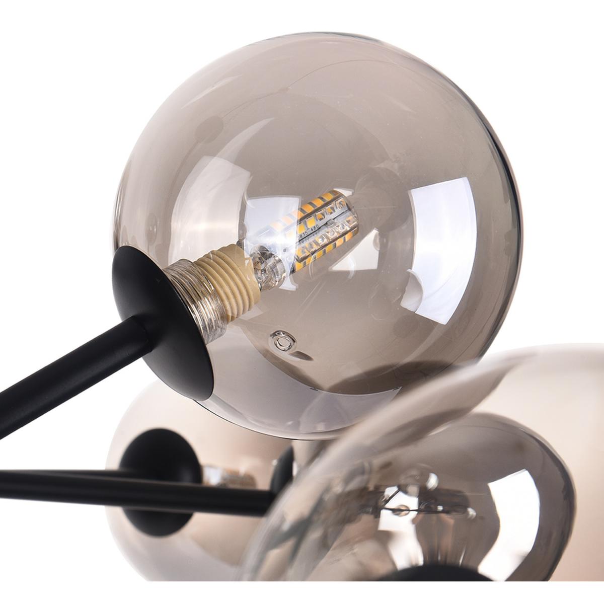 Sputnik 15-Light Glass Globe Chandelier - Black – image 4
