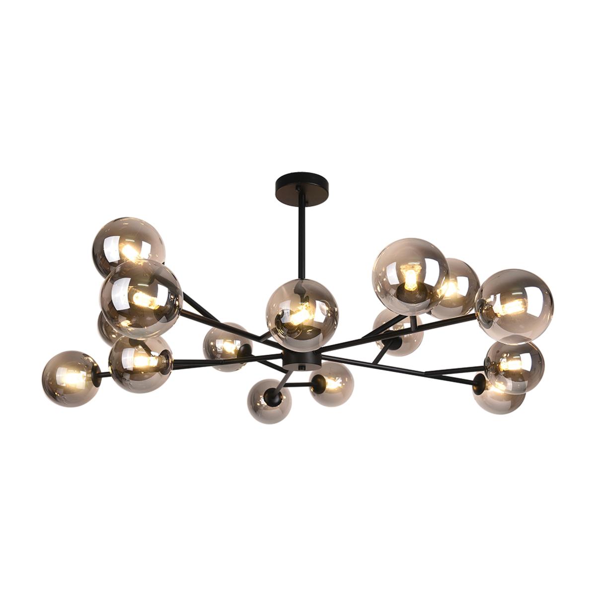 Sputnik 15-Light Glass Globe Chandelier - Black – image 1