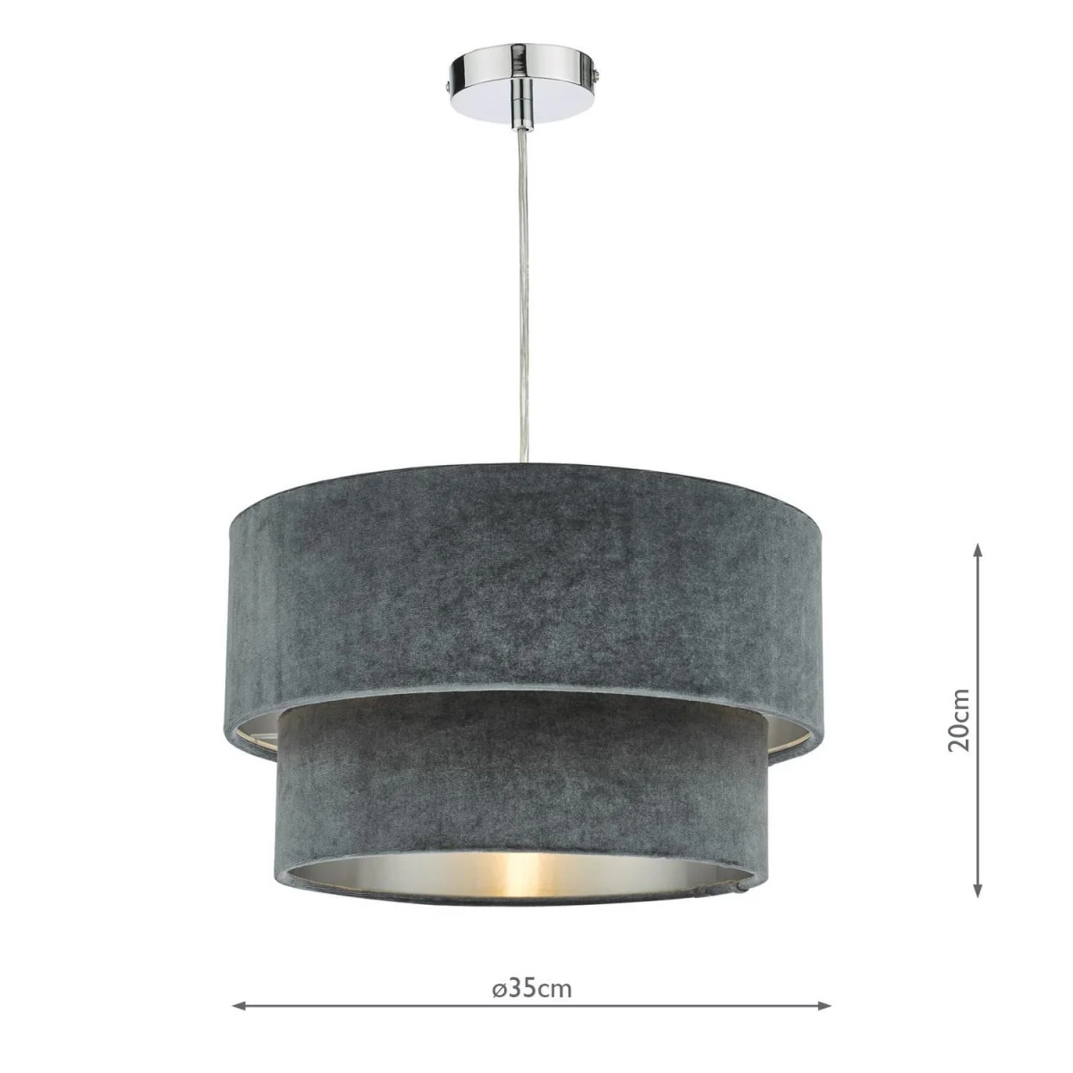 Suvan Easy Fit Tiered Velvet Shade Dark Grey – image 3