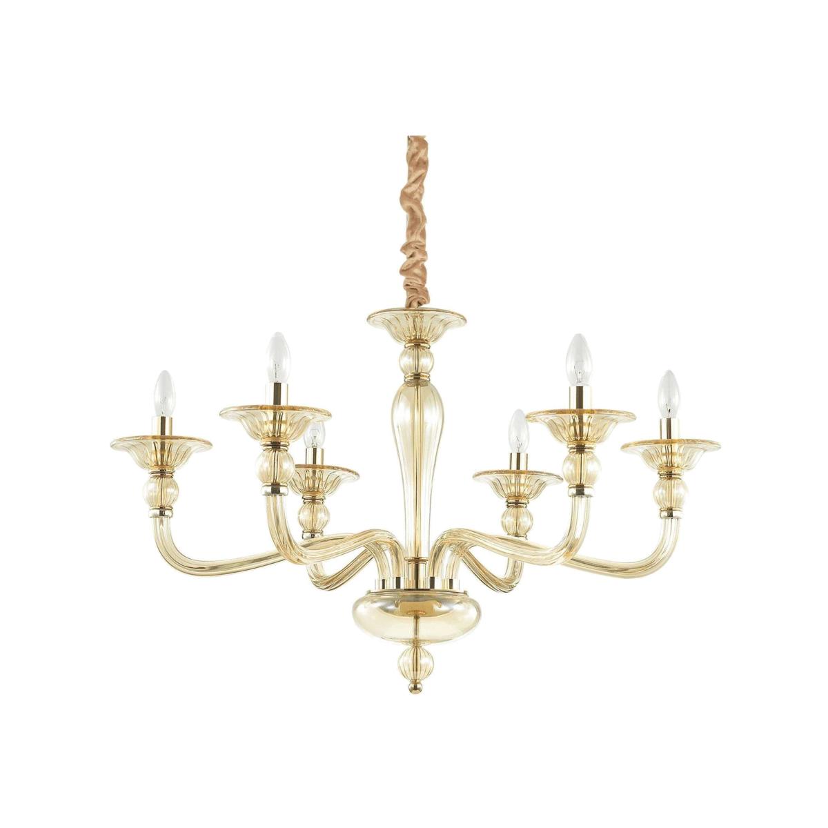 Danieli 6 Light Pendant Light - Amber
