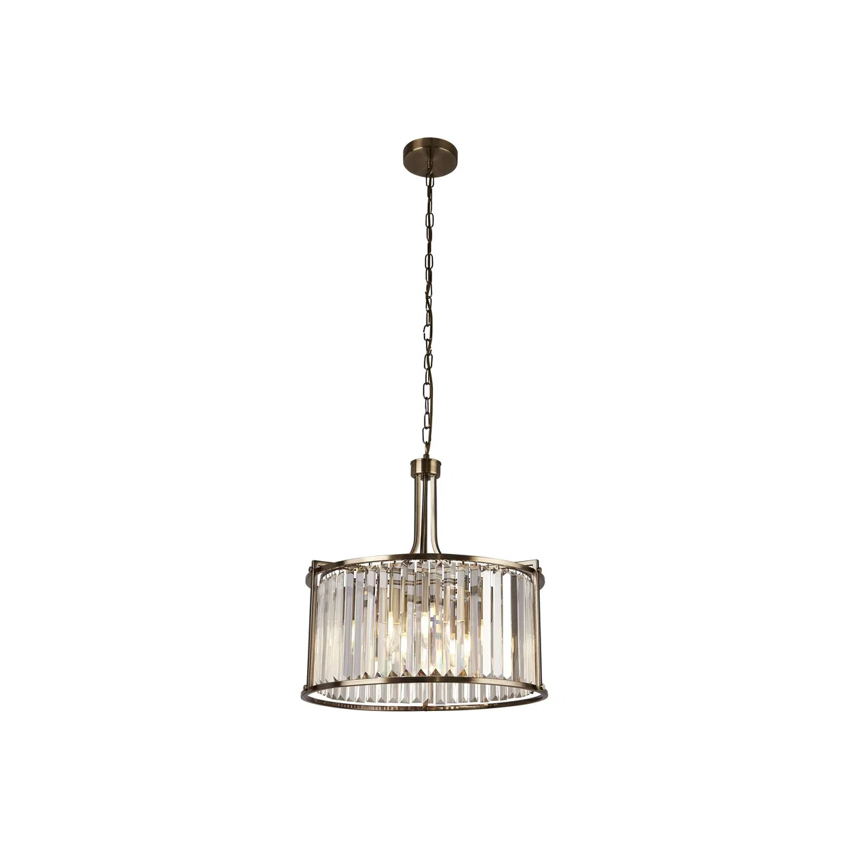 Reflector Five Light Antique Brass Pendant - Antique
